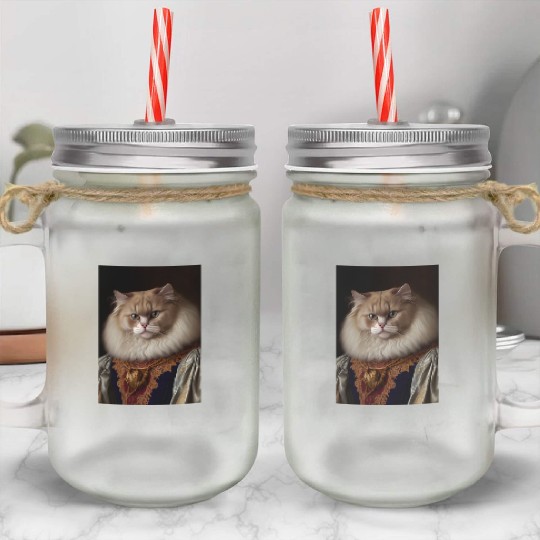 Angora Persian Cat Breed Portrait Royal Renaissanc Mason Jar Cups
