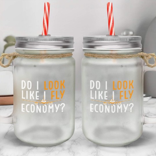 Do I Look Like I Fly Economy First Class Frequent Mason Jar Cups