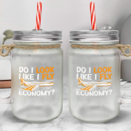 Do I Look Like I Fly Economy First Class Frequent Mason Jar Cups