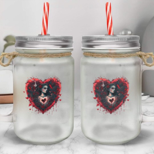 Bloody Valentine Mason Jar Cups