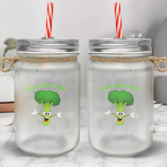 Cauliflower Lover Vegetable Lover Mason Jar Cups