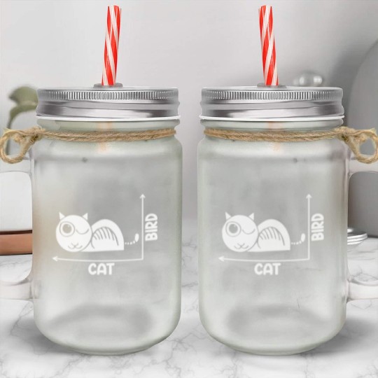 Funny Cat Or Bird Optical Illusion A Philosophy Mason Jar Cups