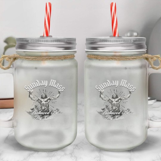 Sunday Mass Jesus Mason Jar Cups