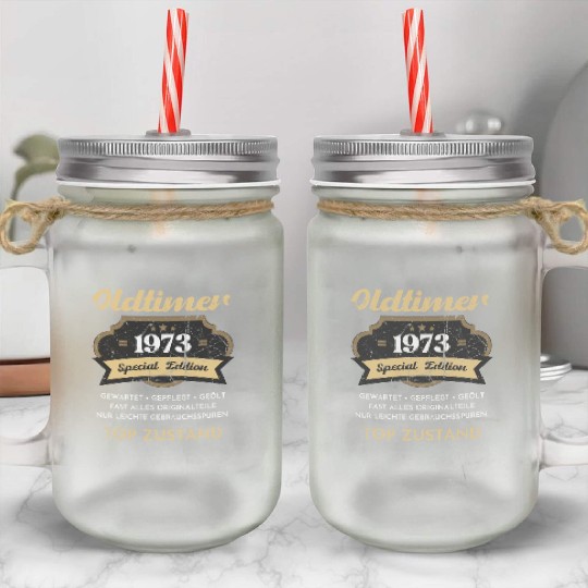 50th Birthday Vintage 1973 Mason Jar Cups
