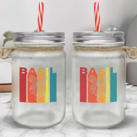 Basil Design Herb Lover Mason Jar Cups