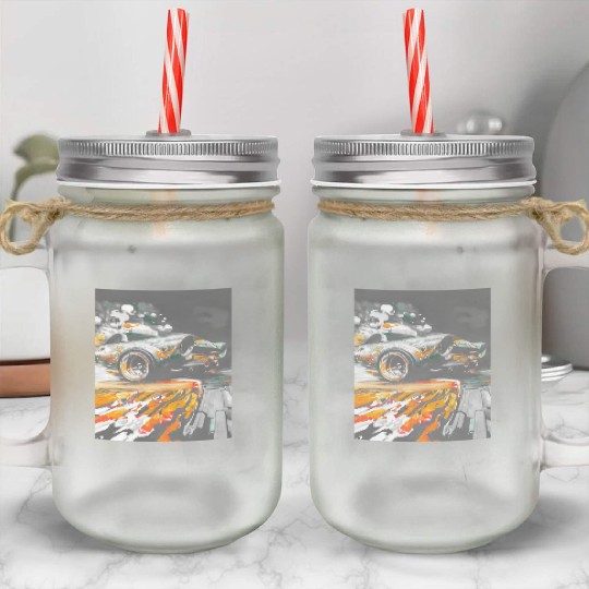Car Muscle Car Vintage Retro classic car Mason Jar Cups