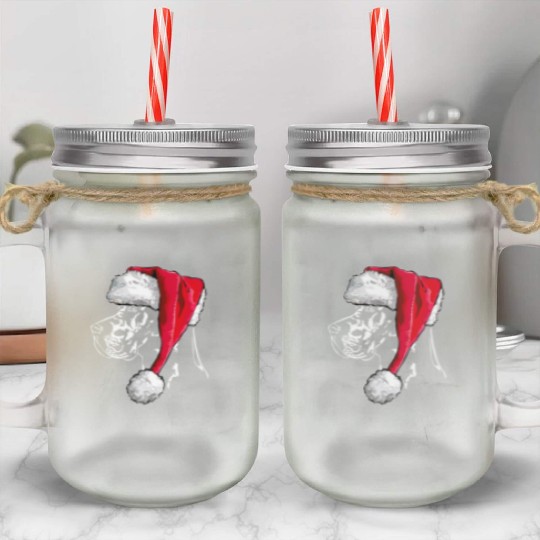 Santa Great Dane Dog Christmas Wilsigns Mason Jar Cups