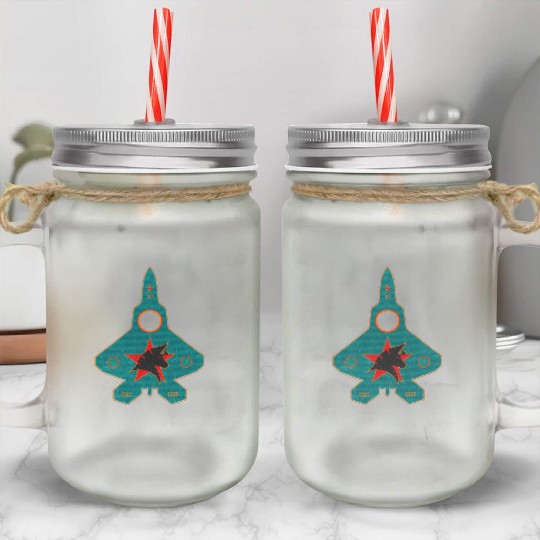Industrial f-22 USAFAircraft Mason Jar Cups