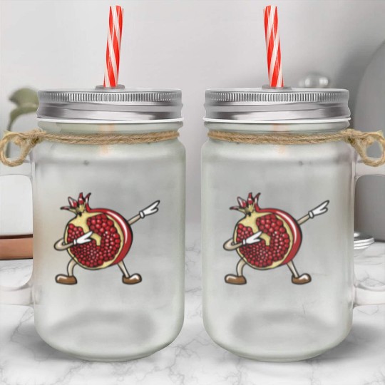Funny Dabbing Pomegranate Lover Fruit Love Mason Jar Cups