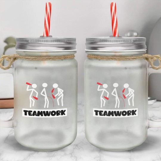Teamwork Summer Vacation with Friends Spring Break Mason Jar Cups