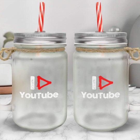 I love YouTube Mason Jar Cups