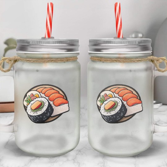 Colourful sushi Mason Jar Cups