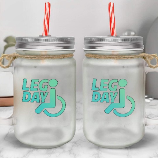 Leg Day Handicapped Wheelchair 22 Mason Jar Cups