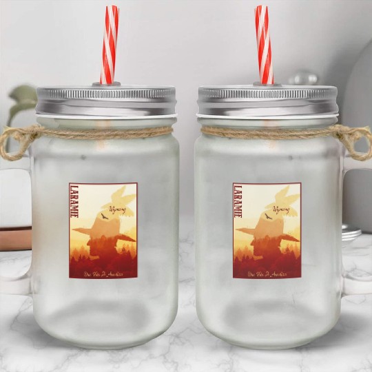 Laramie Wyoming wild west town Mason Jar Cups