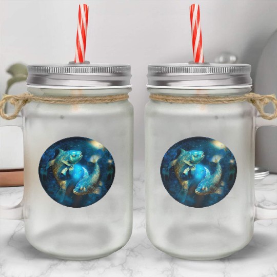 Pisces zodiac sign Mason Jar Cups