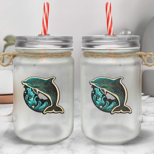 Dolphin Mason Jar Cups