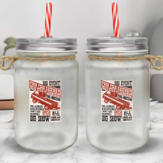 vintage, hot, rod, Classic, Racing, auto, automot Mason Jar Cups