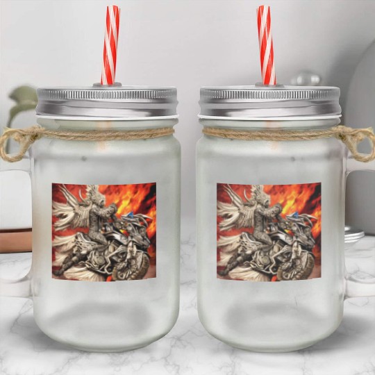 Devil Hellfire Riding Motorcycle Mason Jar Cups