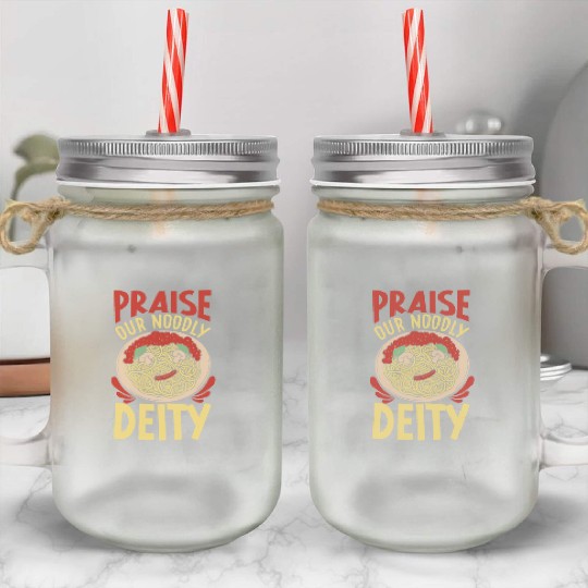 Atheist Atheism Flying Spaghetti Pastafarianism Mason Jar Cups