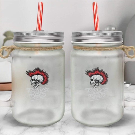 skeleton Bone Skull Punk Rock Band Metal Music Mason Jar Cups