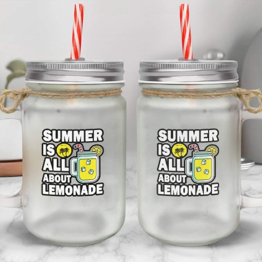 Lemonade Lover Summer Quote Mason Jar Cups