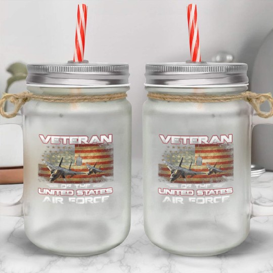 Veteran of the United States US Air Force Mason Jar Cups