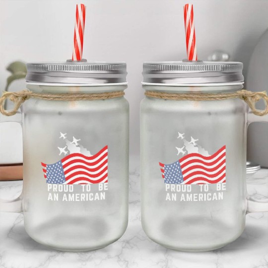 Wings of Liberty: Red, White, and Blue Plane Mason Jar Cups