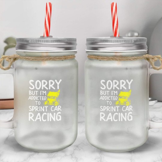Sprint Car Racing, sprint car, dirt track racers Mason Jar Cups