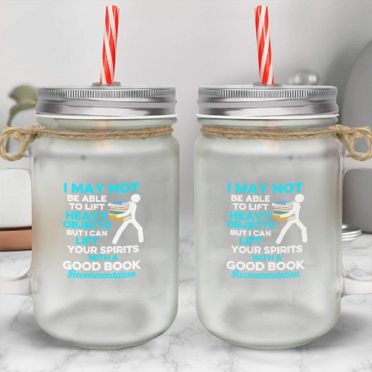 Librarian Bookworm Book Nerd Reading Library Mason Jar Cups
