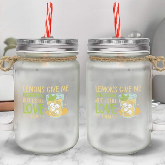 Lemon Fruit Lemonade Citrus Mason Jar Cups