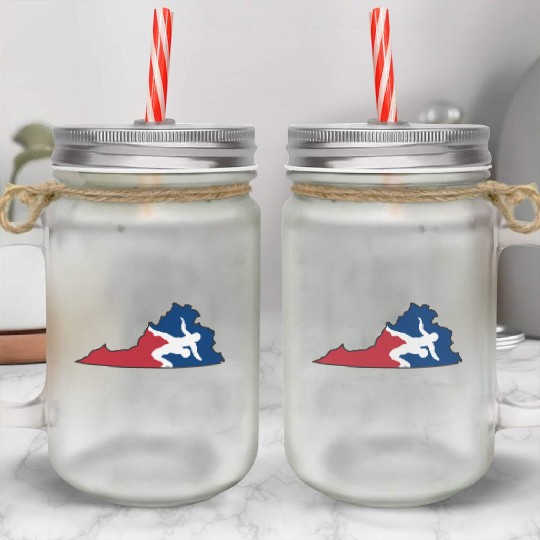 Virginia Wrestling Mason Jar Cups
