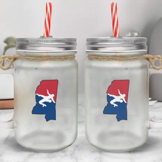 Mississippi Wrestling Mason Jar Cups