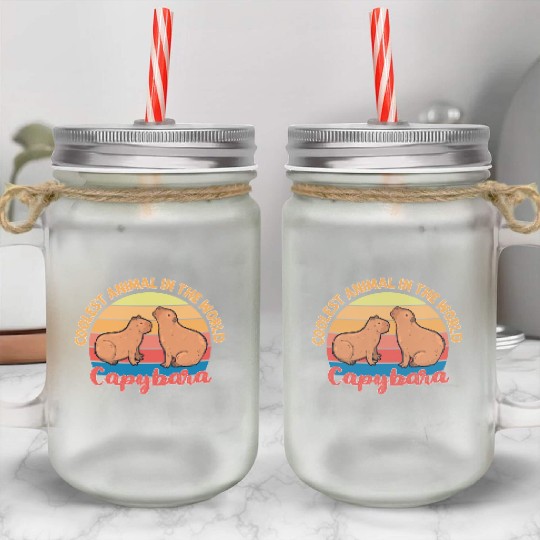 Coolest Animal in The World Capybara Mason Jar Cups