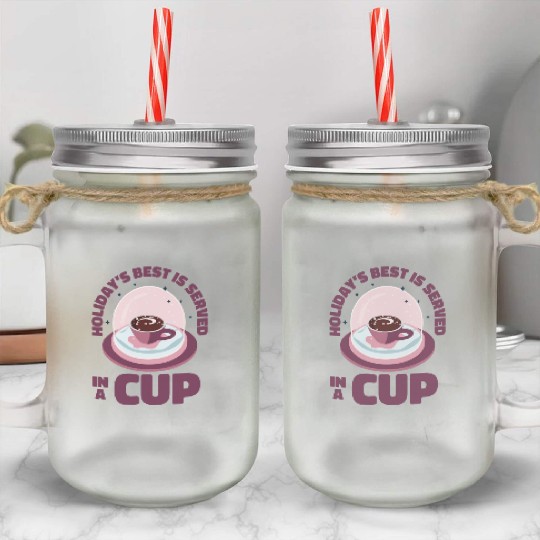 Christmas Snow Globe Coffee Caffeine Lover Mason Jar Cups