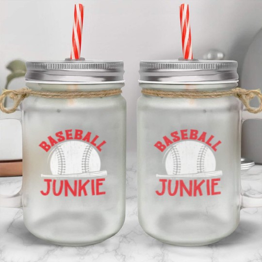 Baseball Junkie Baseball Player Baseball Coach Mason Jar Cups