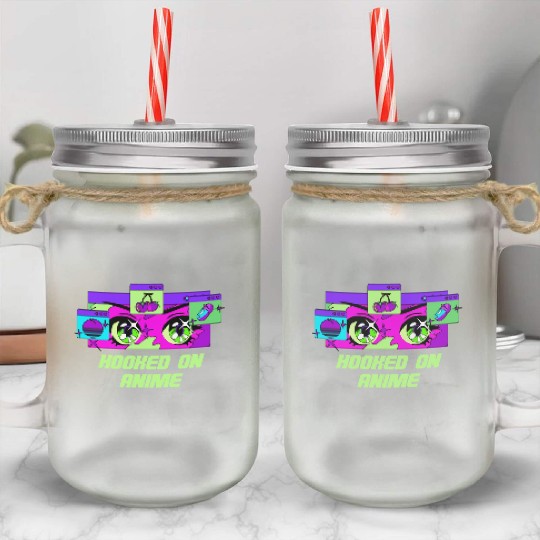 Hooked on Anime Japanese Kawaii Japan Cute Anime L Mason Jar Cups