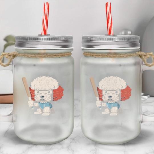 Baseball Dog Baseball Player Baseball Coach Mason Jar Cups