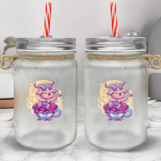 Pastel Goth Kawaii Baphomet Tea Mason Jar Cups
