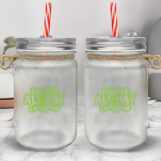 Pilates all Day Everyday Powerhouse Mason Jar Cups