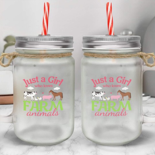 Farm Animals Farmer Farm Animal Lover Mason Jar Cups
