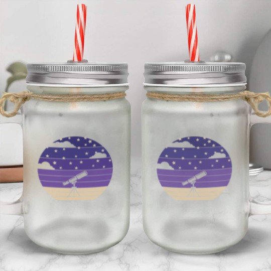 Retro Astrophotographer Cosmologist Mason Jar Cups