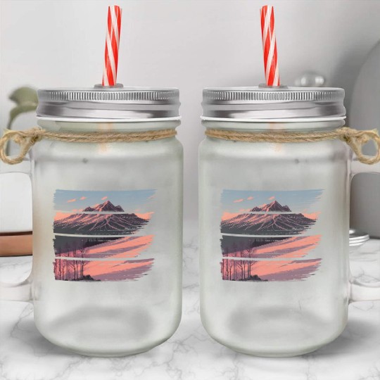 Sunrise Mountain Mason Jar Cups