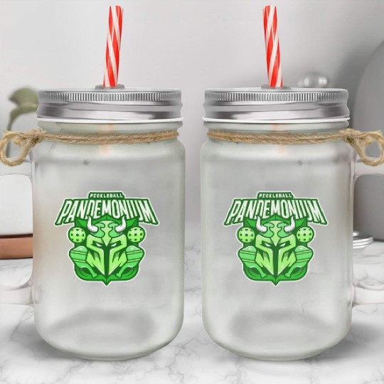 Pickleball Pandemonium | Paddle Sports Player Mason Jar Cups