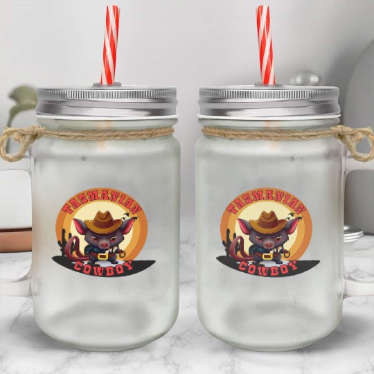 Tasmanian Cowboy Mason Jar Cups
