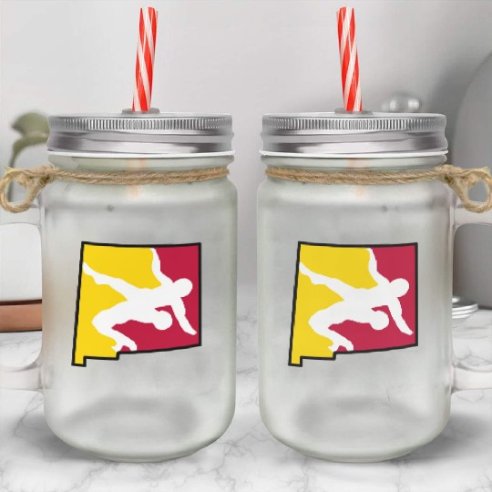 New Mexico Wrestling Mason Jar Cups
