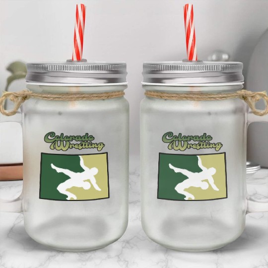 Colorado Wrestling Mason Jar Cups