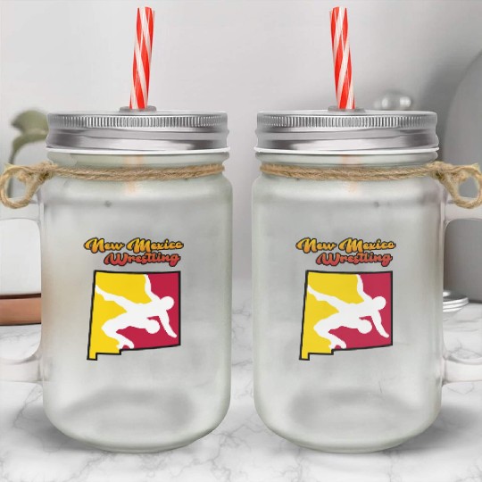 New Mexico Wrestling Mason Jar Cups