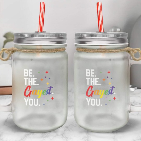 Gay Rights Rainbow Pride Month LGBTQ Gay Pride Mason Jar Cups