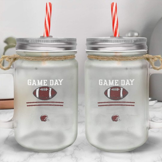Game Day - Football Mason Jar Cups