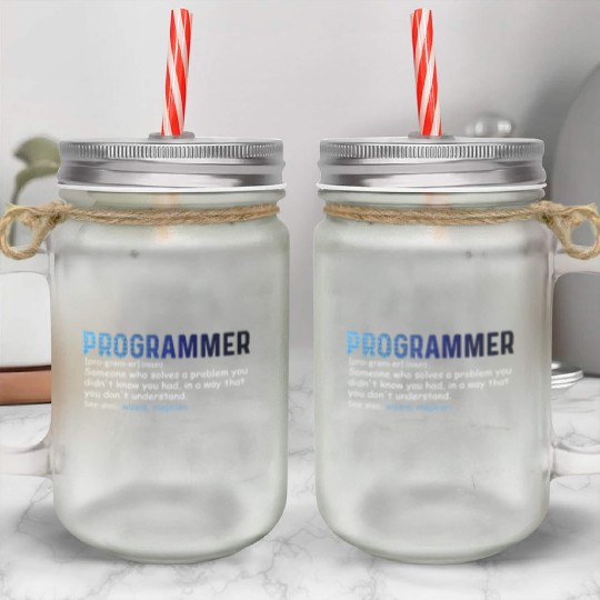 IT Nerd Geek Programmer Definition Computer Mason Jar Cups